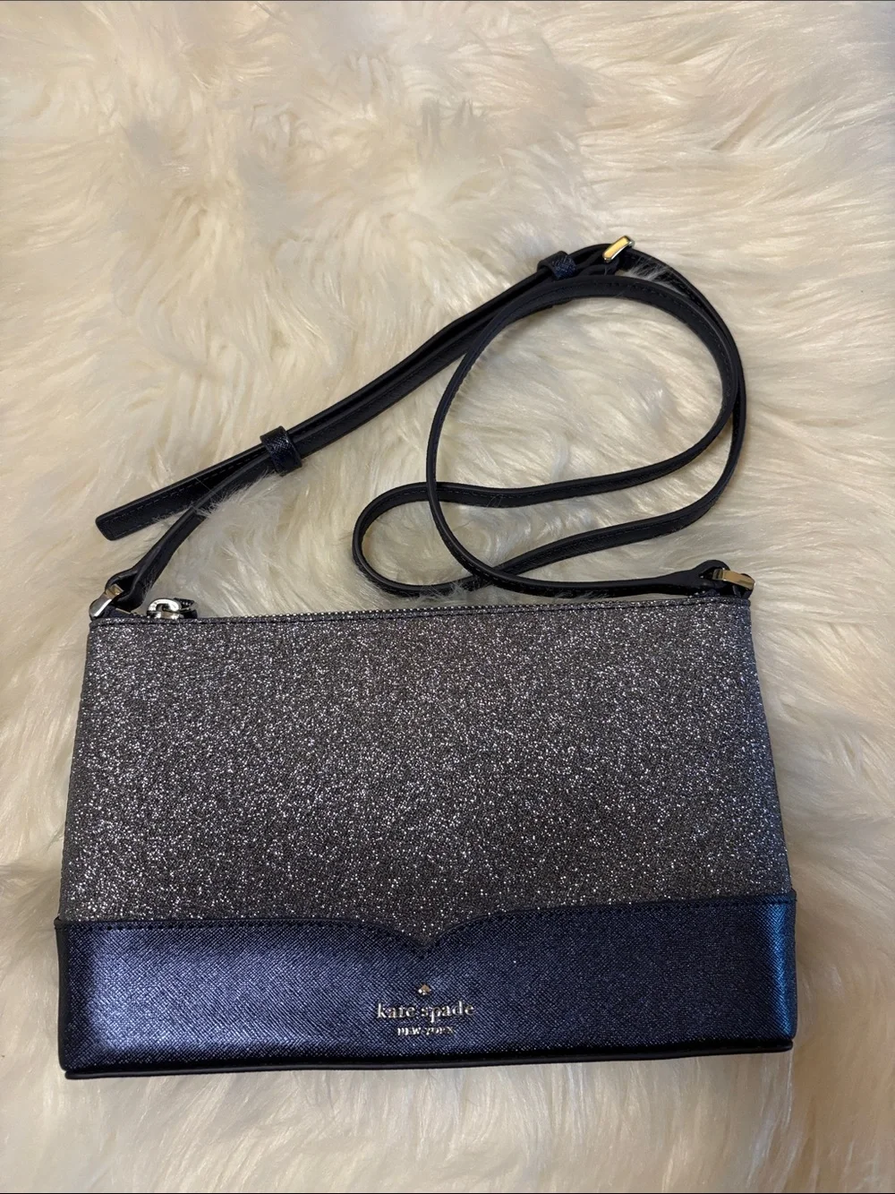 kate spade New York Lola Glitter Navy Dusk Crossbody Bag